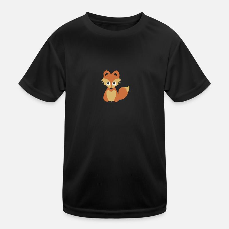 Fuchs - Kinder Funktions-T-Shirt - Schwarz