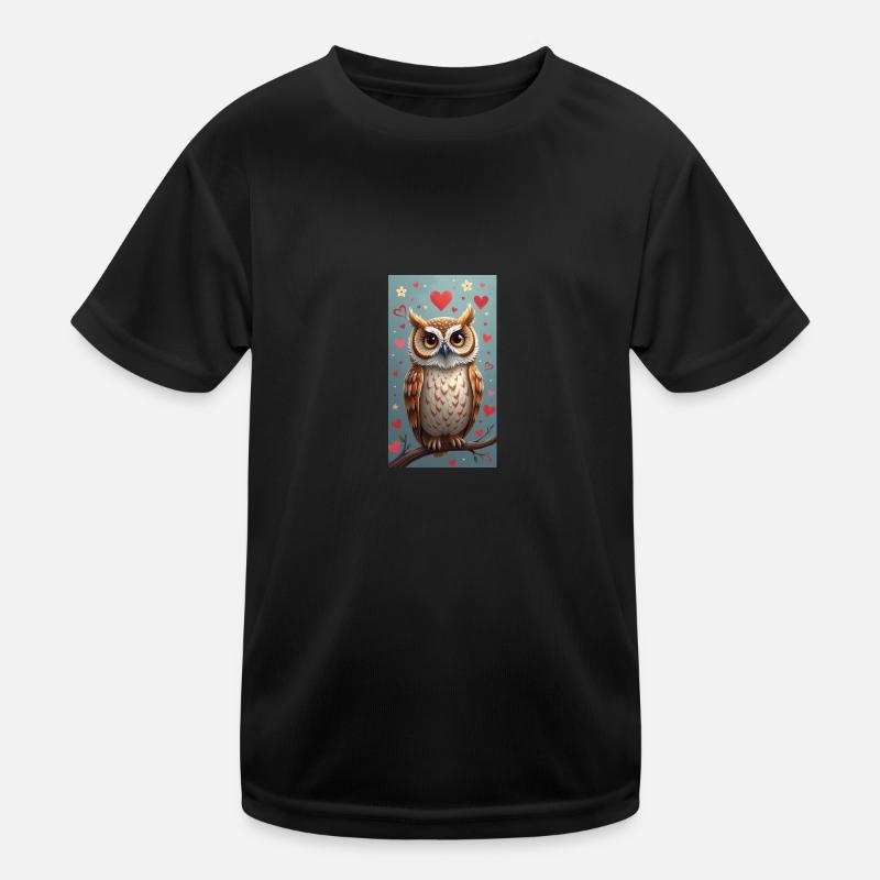 Verliebte Eule Kinder Funktions-T-Shirt