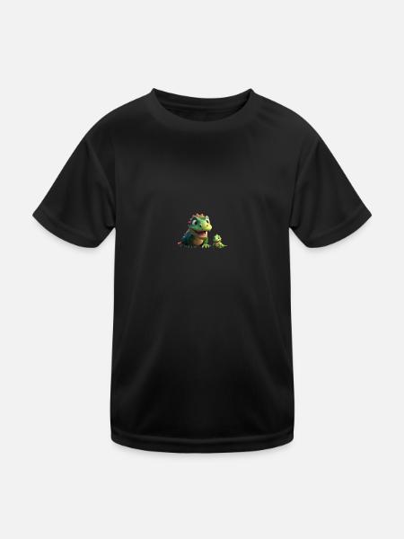 Two dinosaur friends cute - Kids Functional T-Shirt - black