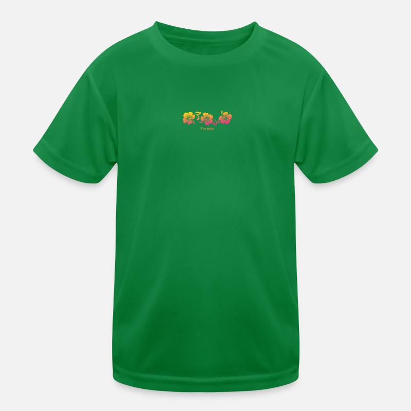 Tunisia Hibiscus Souvenir Vacation Kids Functional T-Shirt