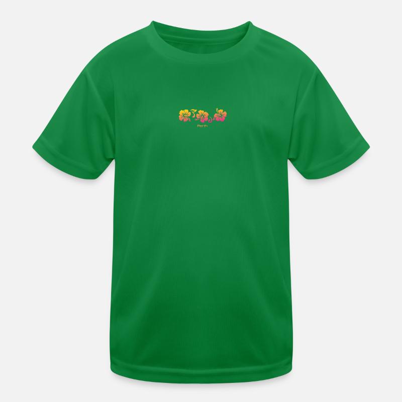 Perth Australie Hibiscus Souvenir Vacances T-shirt sport Enfant
