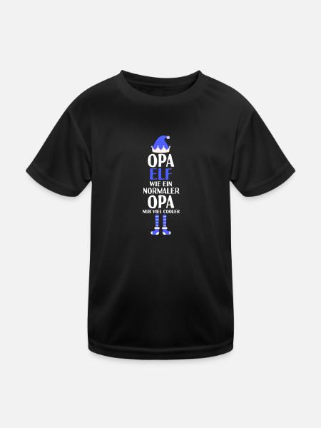 Opa Elf Opas Geschenk - Kinder Funktions-T-Shirt - Schwarz - Vorne