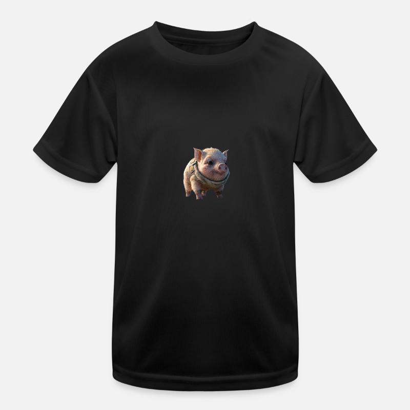 Sweet Space Pig - Kids Functional T-Shirt - black