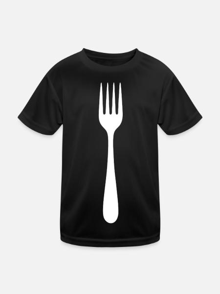 Coole Gabel Silhouetten Design - Kinder Funktions-T-Shirt - Schwarz - Vorne