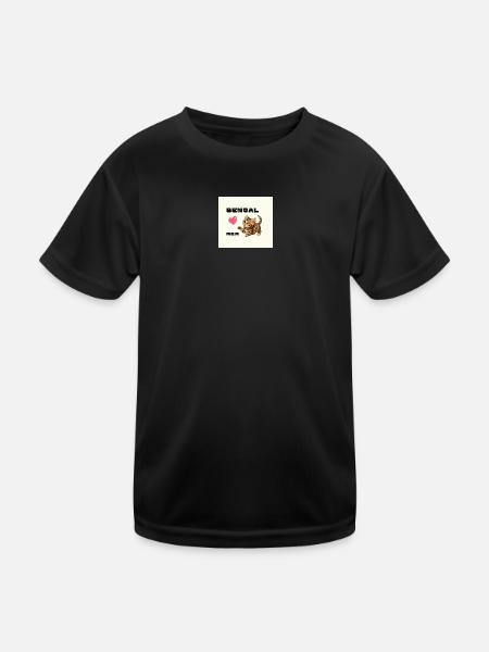 Cœur de maman Bengale - T-shirt sport Enfant - noir - Devant