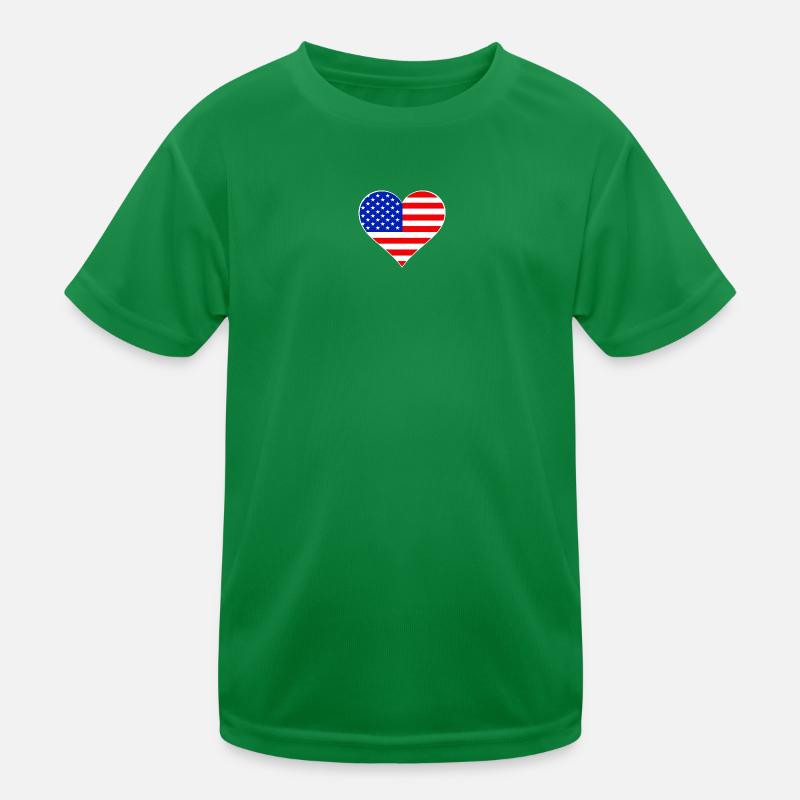 Coeur drapeau américain T-shirt sport Enfant