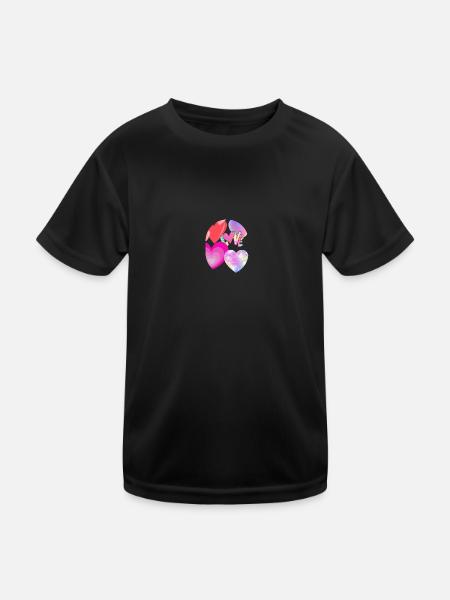 Love Overflow - Kinder Funktions-T-Shirt - Schwarz - Vorne