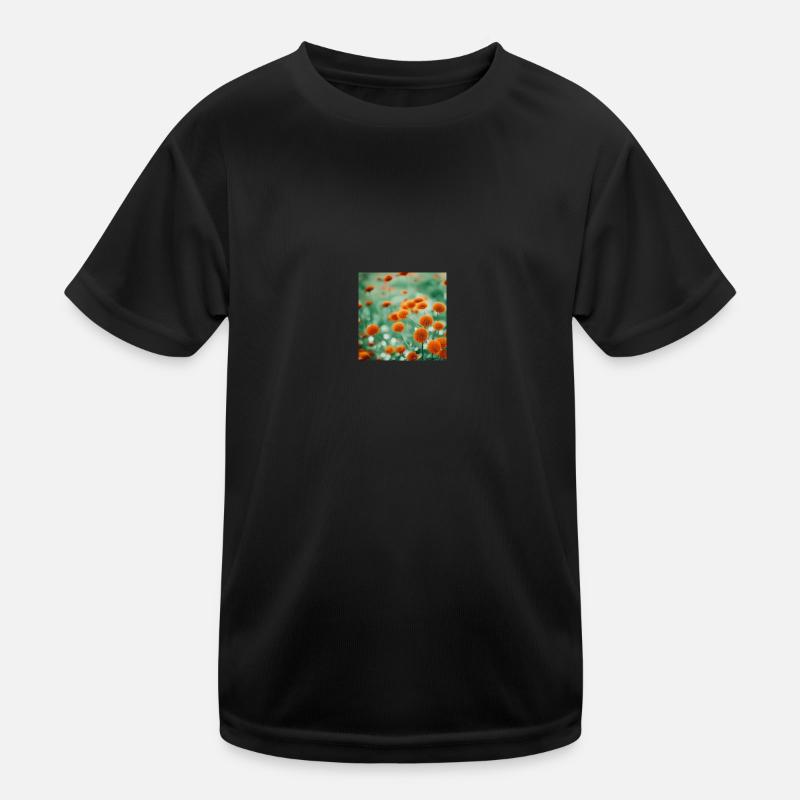 Flower meadow orange Kids Functional T-Shirt