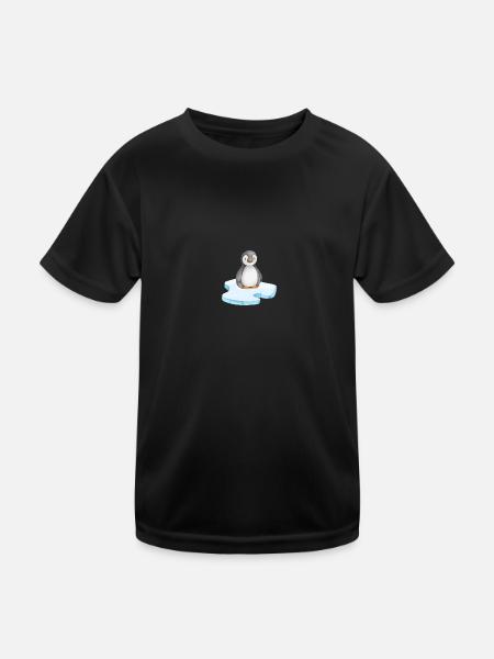 Pingouin sur une banquise - T-shirt sport Enfant - noir - Devant