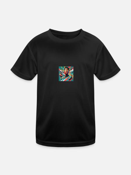 Fußball Emotion - Kinder Funktions-T-Shirt - Schwarz - Vorne