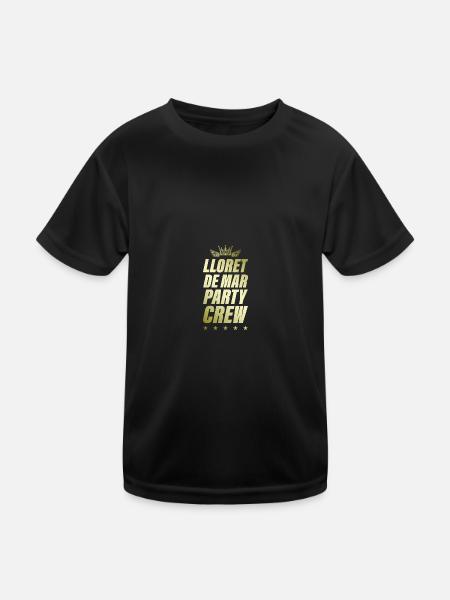 Lloret De Mar Party Crew Gold - Kinder Funktions-T-Shirt - Schwarz - Vorne
