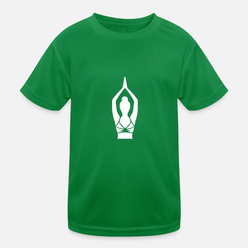 Simple Yoga Silhouette Focus Breathing Technique Kids Functional T-Shirt