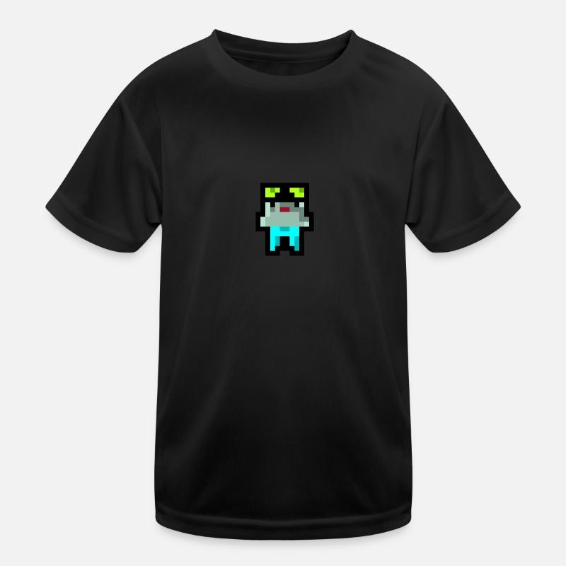 Pixel Küken - Kinder Funktions-T-Shirt - Schwarz