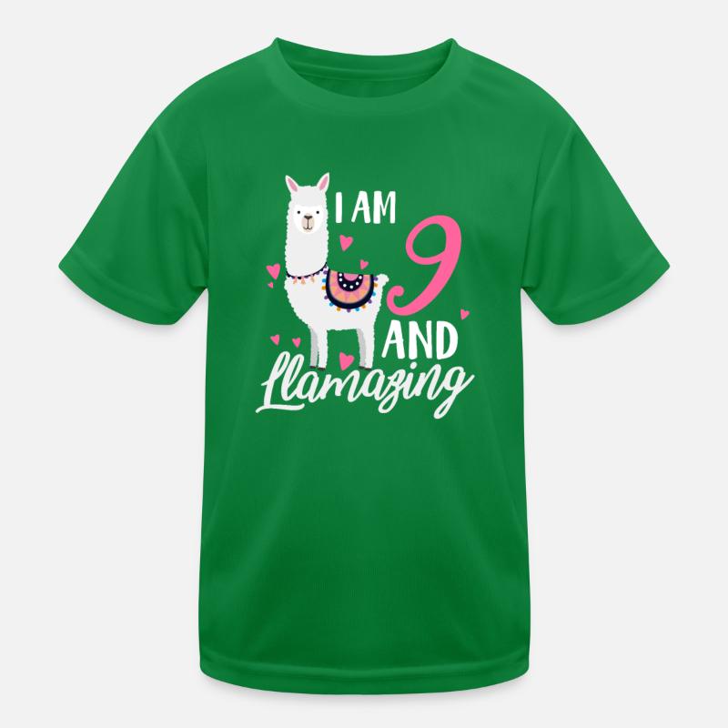 9th Birthday Lama 9 Year Old Paca Gift Kids Functional T-Shirt