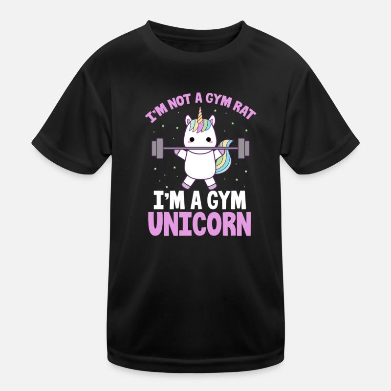 Gym Einhorn Kinder Funktions-T-Shirt