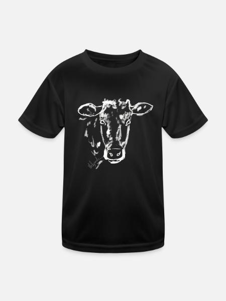 calf - cow - Kids Functional T-Shirt - black