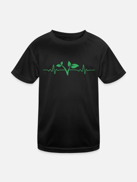 HEARTBEAT VEGAN VEGAN VEGAN LOVE GIFT - Kids Functional T-Shirt - black - Front