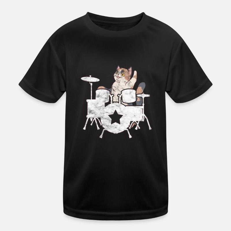 Percussion chat - T-shirt sport Enfant - noir
