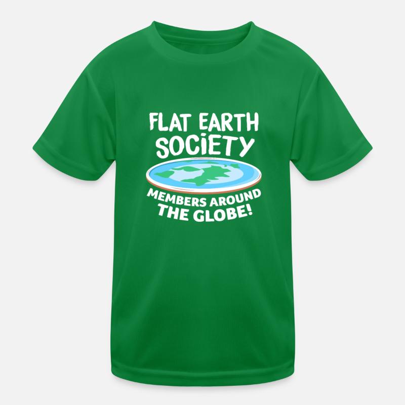Flache Erde Flat Earth Verschwörung Geschenk Kinder Funktions-T-Shirt