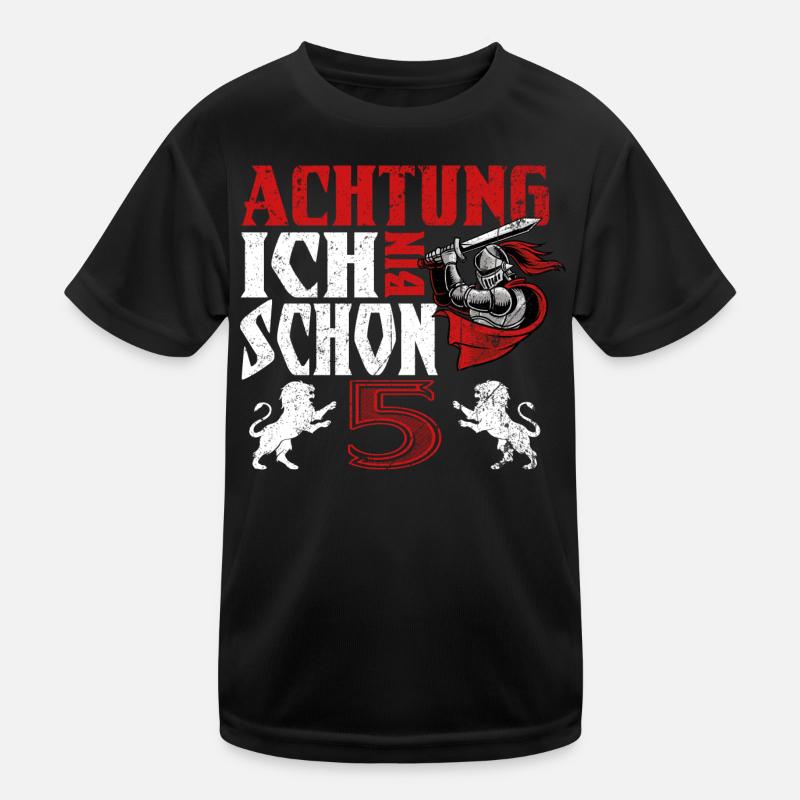 5. Geburtstag Ritter 5 Jahre, Knappe T-Shirt Fünf Kinder Funktions-T-Shirt