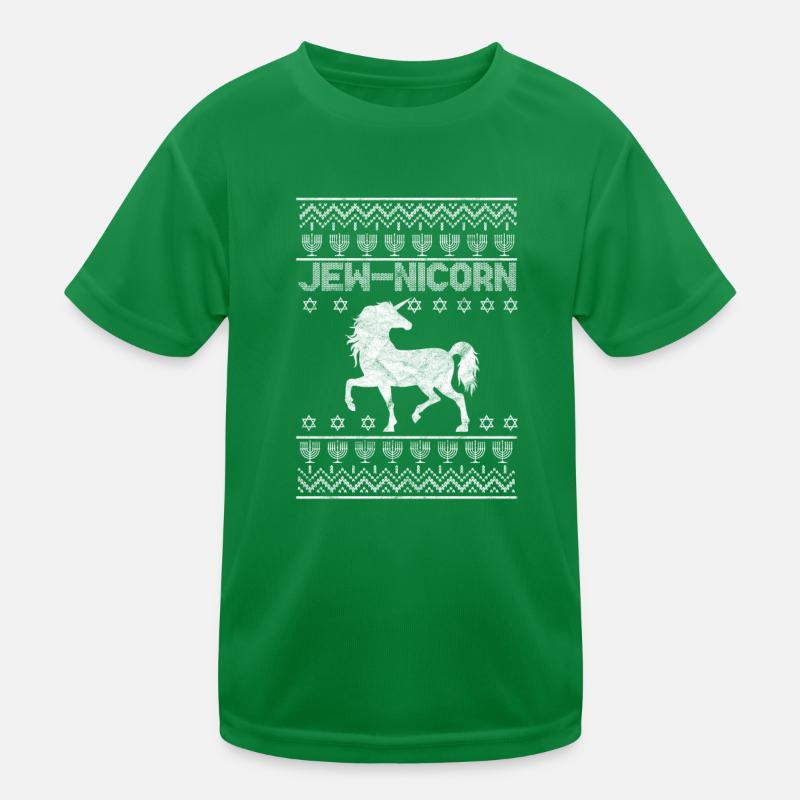 Hanukkah Einhorn Kinder Funktions-T-Shirt