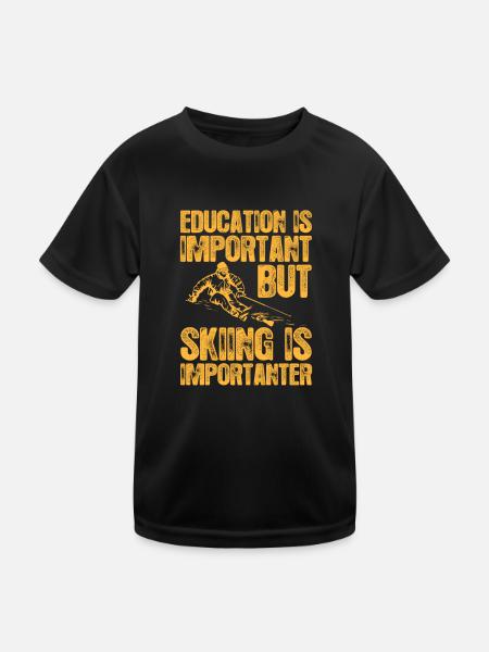 Ski - Kids Functional T-Shirt - black - Front