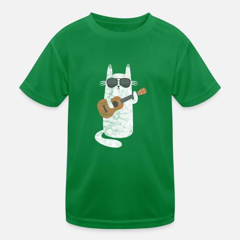 Ukulele Katze Kinder Funktions-T-Shirt