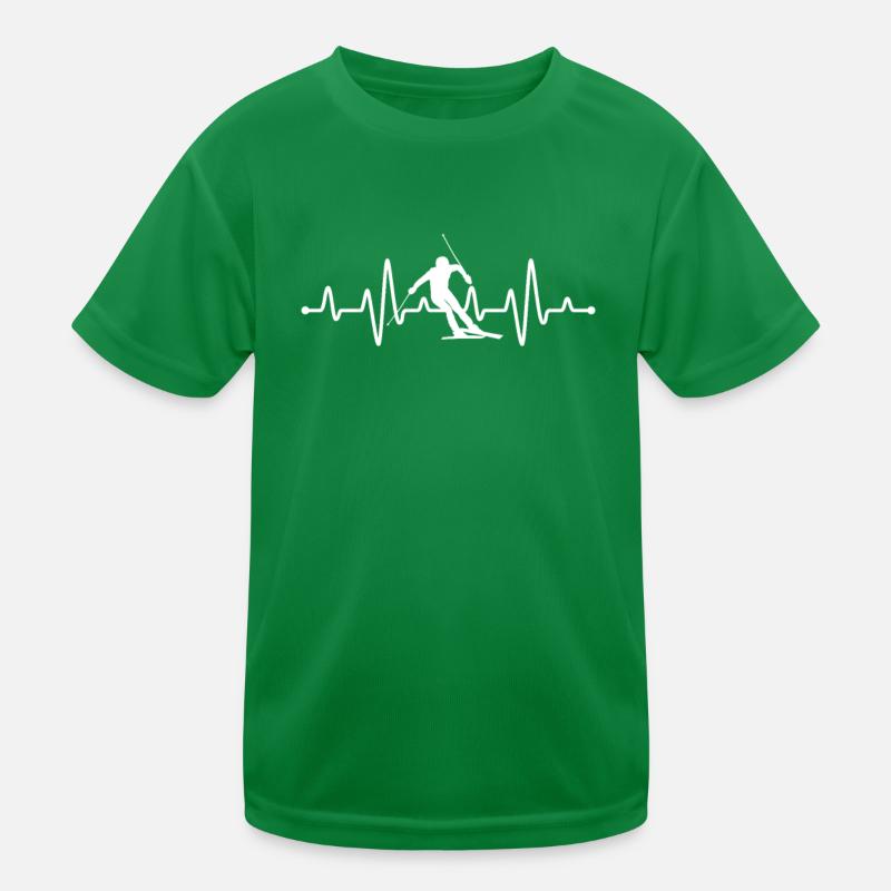 Ski Herzschlag Kinder Funktions-T-Shirt