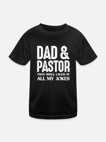 Pastor Father Father Dad Church Father's Day Gift - Kids Functional T-Shirt - black - Front