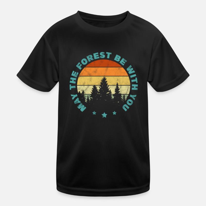 Wald - Kinder Funktions-T-Shirt - Schwarz