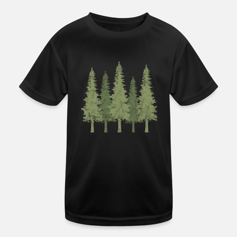 Wald - Kinder Funktions-T-Shirt - Schwarz