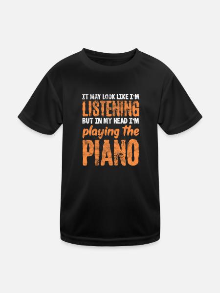 Pianiste - T-shirt sport Enfant - noir - Devant