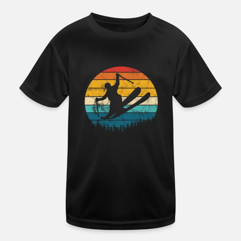 Ski Skiing Snow Winter Ski Holiday Gift Kids Functional T-Shirt