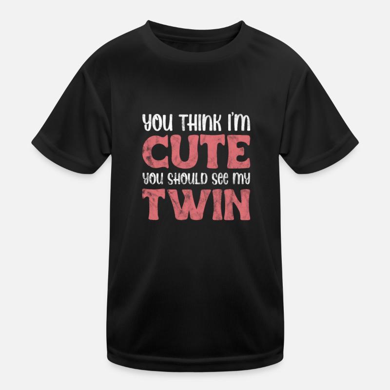 Zwillinge - Kinder Funktions-T-Shirt - Schwarz
