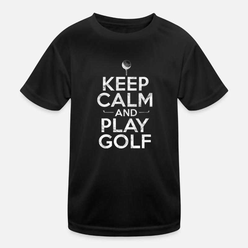 Golf - Kinder Funktions-T-Shirt - Schwarz
