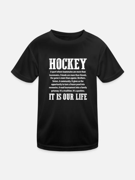 Eishockey - Kinder Funktions-T-Shirt - Schwarz - Vorne