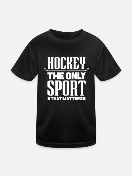 Eishockey - Kinder Funktions-T-Shirt - Schwarz - Vorne