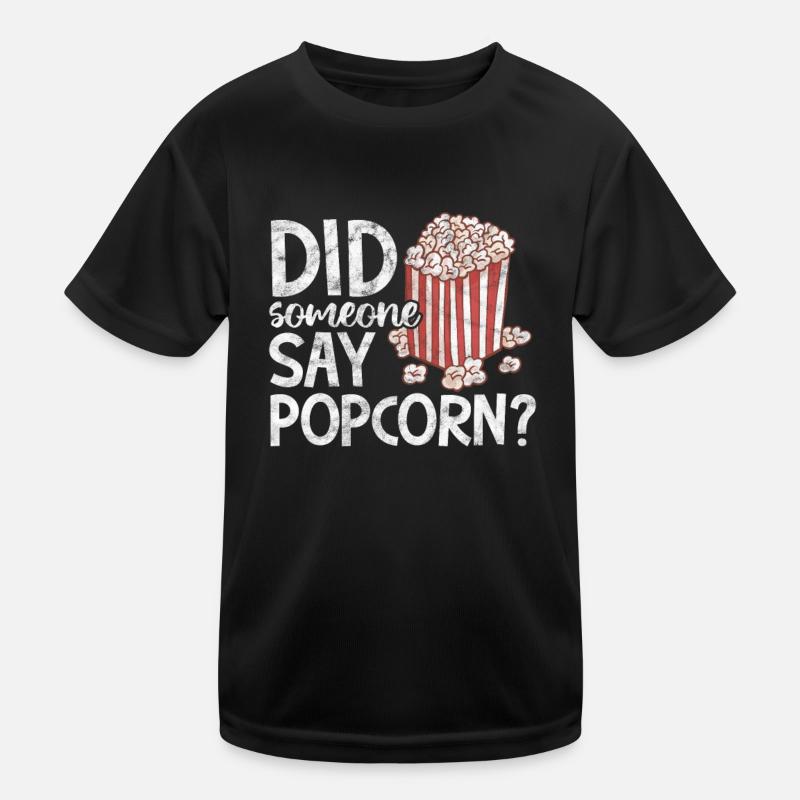 Popcorn - Kinder Funktions-T-Shirt - Schwarz