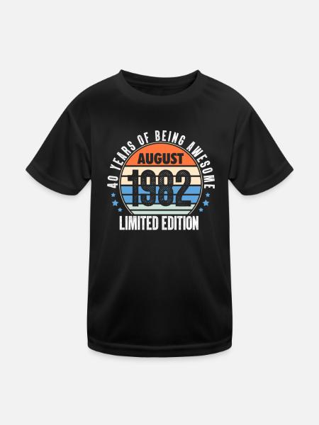 Août 1982 - T-shirt sport Enfant - noir - Devant