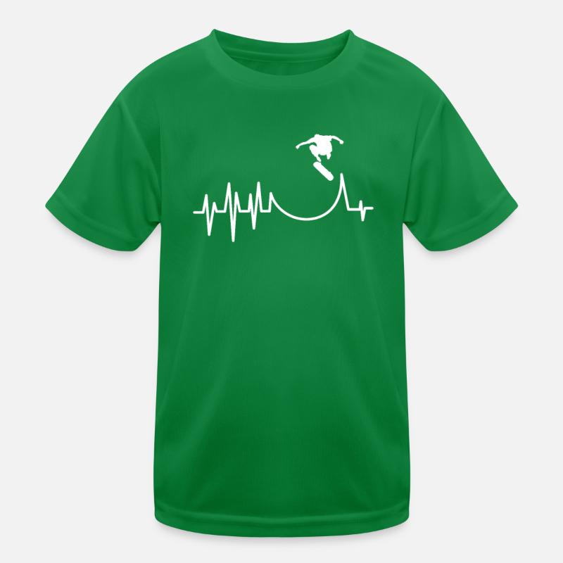 Skateboard Heartbeat Kids Functional T-Shirt