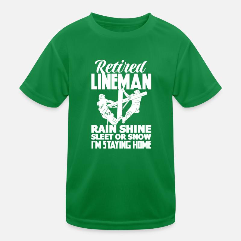 Elektriker Lineman Strom Strommast Geschenk Kinder Funktions-T-Shirt