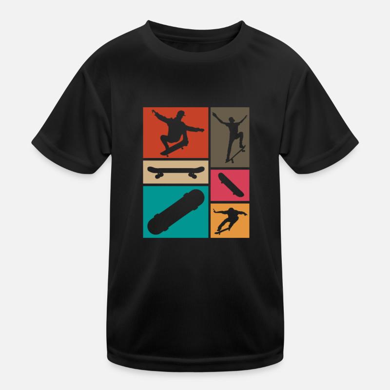 Skateboard Kinder Funktions-T-Shirt