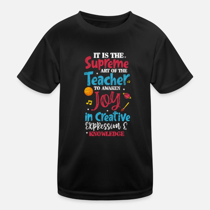 Lehrer Lehrerin - Kinder Funktions-T-Shirt - Schwarz