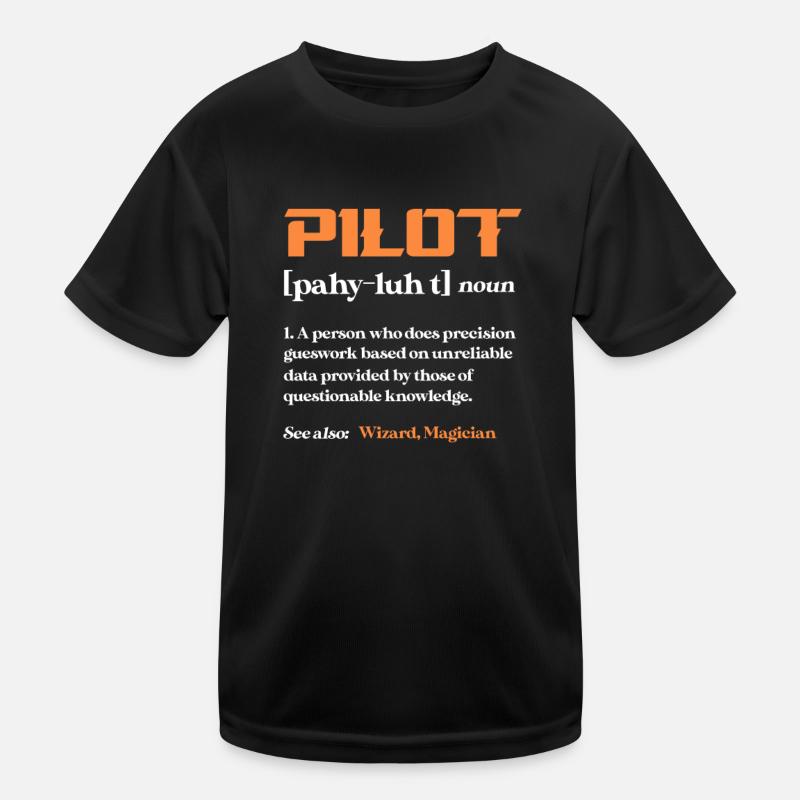 Pilot Airplane Flying Flyer Gift Kids Functional T-Shirt