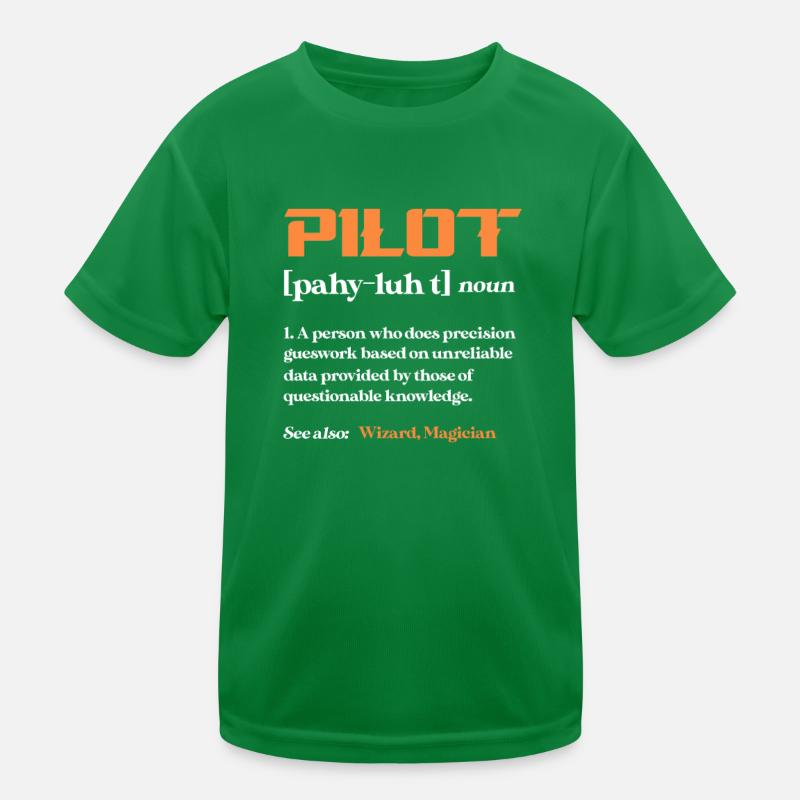 Pilot Airplane Flying Flyer Gift Kids Functional T-Shirt