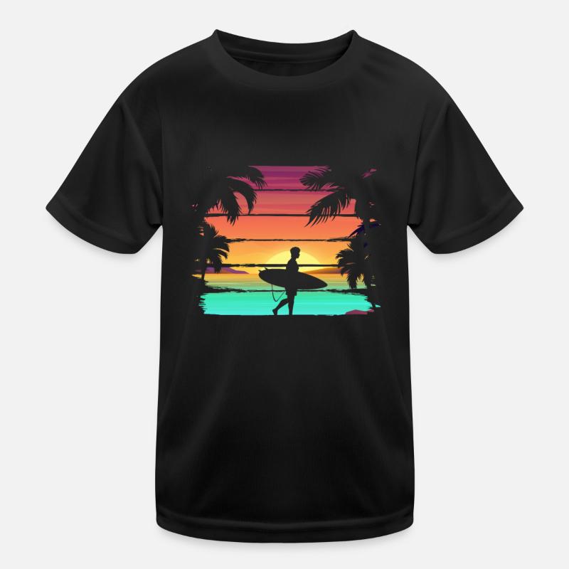 Strand - Kinder Funktions-T-Shirt - Schwarz