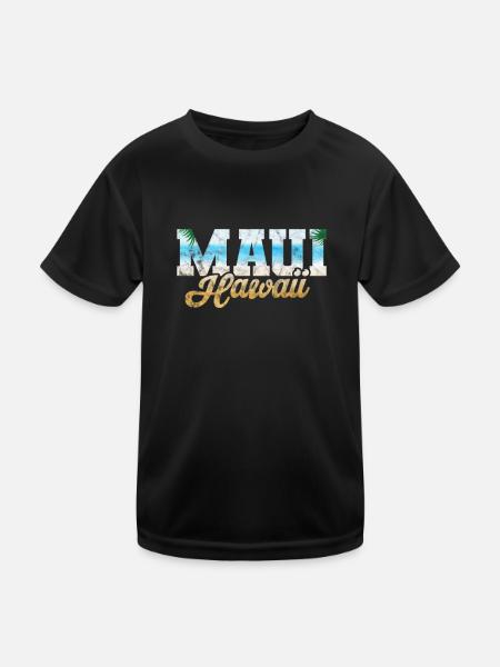 Hawaii Maui Vacances Aloha Été Hawaiian Cadeau - T-shirt sport Enfant - noir - Devant