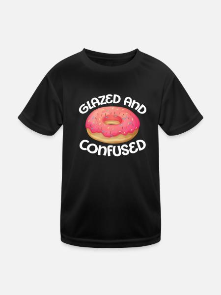 Donut Sweets Donuts Food Baker Gift - Kids Functional T-Shirt - black - Front