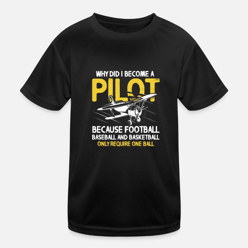 Pilot Airplane Flying Flyer Gift Kids Functional T-Shirt