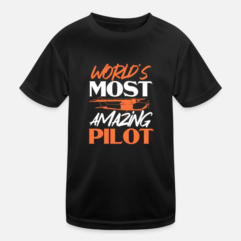Pilot Airplane Flying Flyer Gift Kids Functional T-Shirt